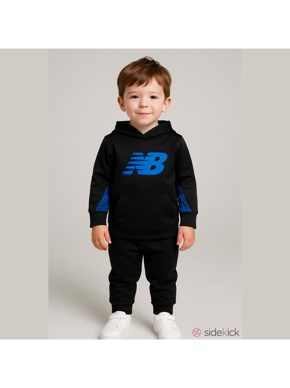 New Balance Boys Black and Blue Logo Hoodie Size 4